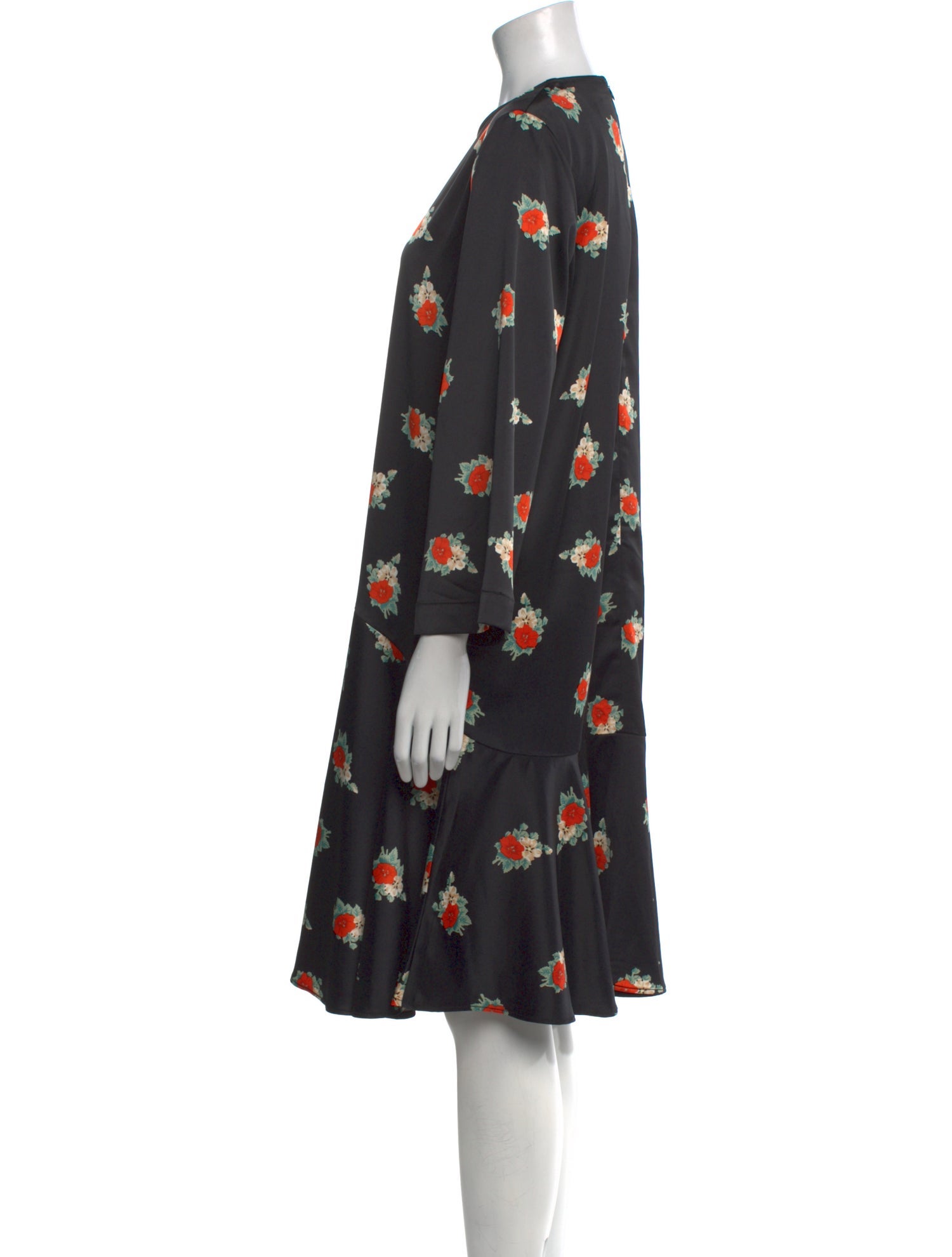 Ganni Floral Print Knee-Length Dress