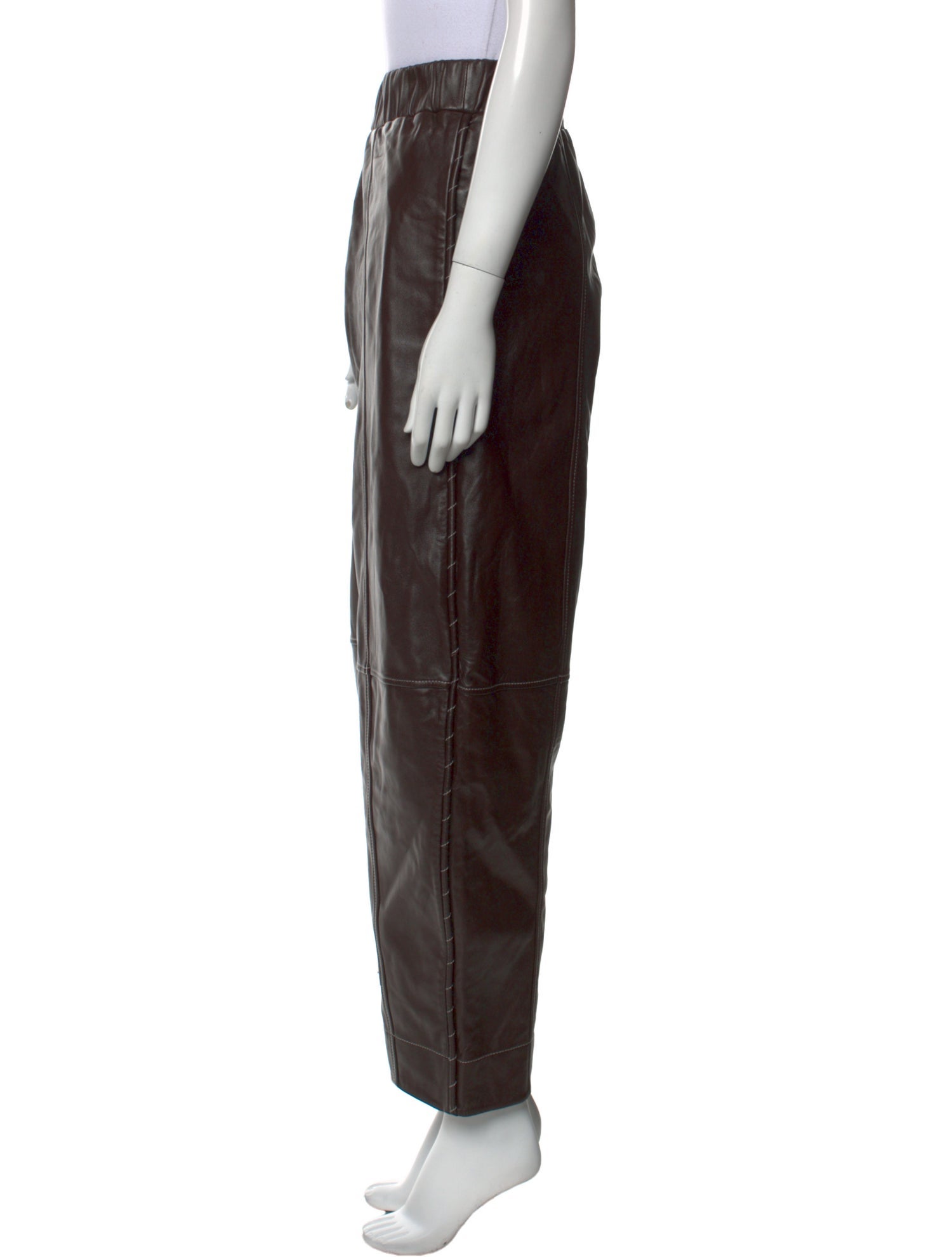 Ganni Lamb Leather Straight Leg Pants