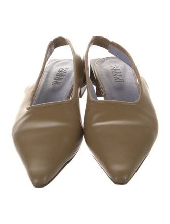 Ganni Leather Slingback Pumps