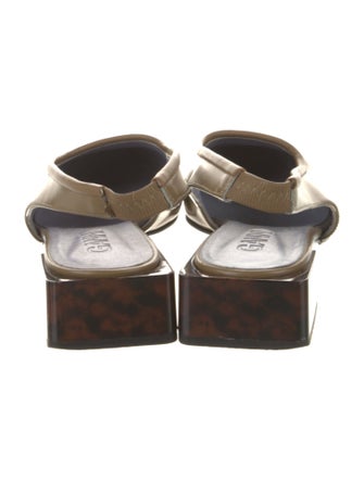 Ganni Leather Slingback Pumps