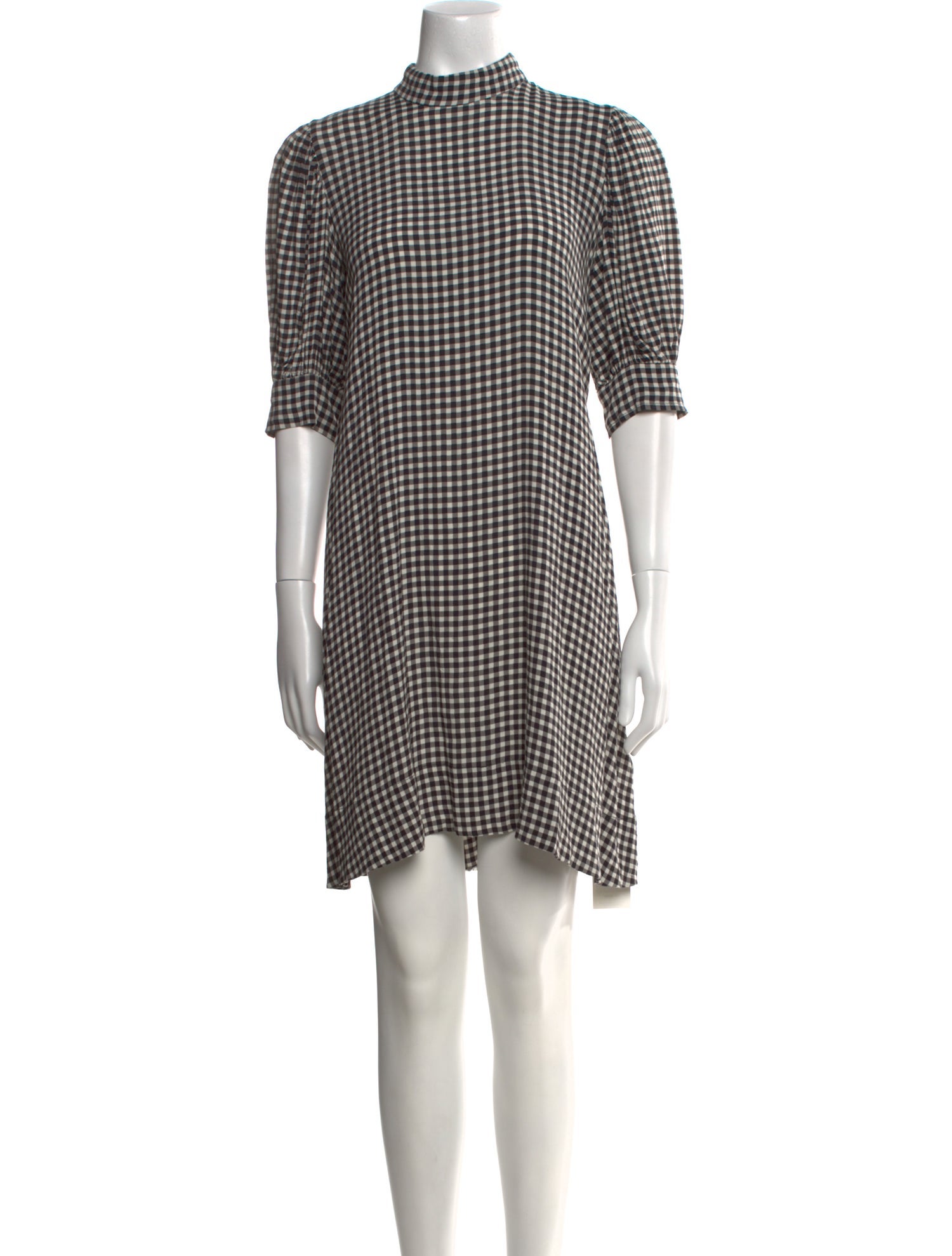 Ganni Plaid Print Mini Dress