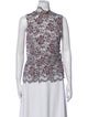 Ganni Lace Pattern Mock Neck Blouse