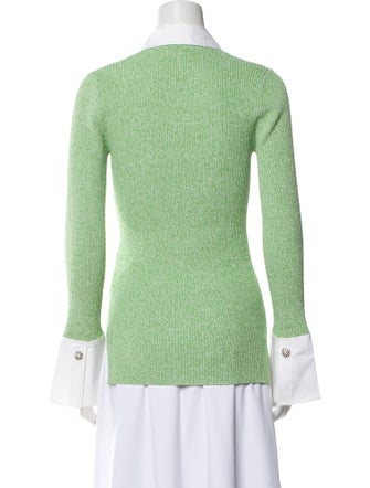 Ganni Printed Long Sleeve Button-Up Top