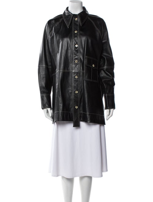 Ganni Leather Utility Jacket