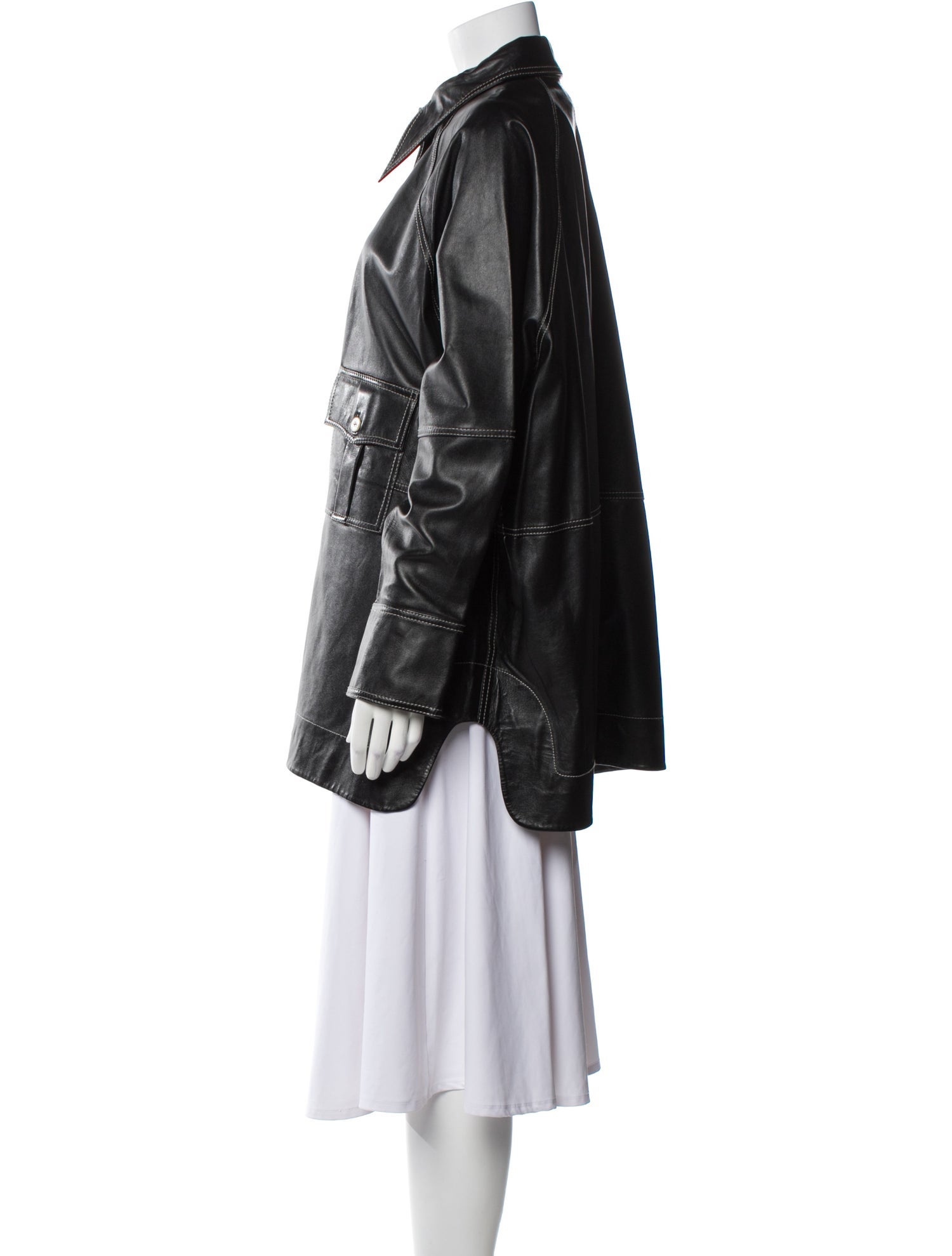 Ganni Leather Utility Jacket