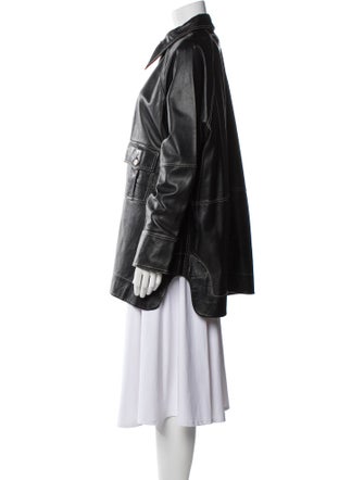 Ganni Leather Utility Jacket
