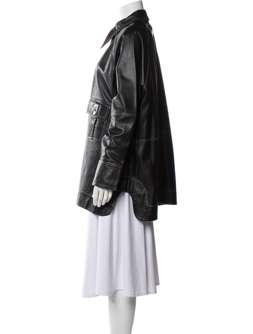 Ganni Leather Utility Jacket
