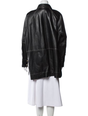 Ganni Leather Utility Jacket