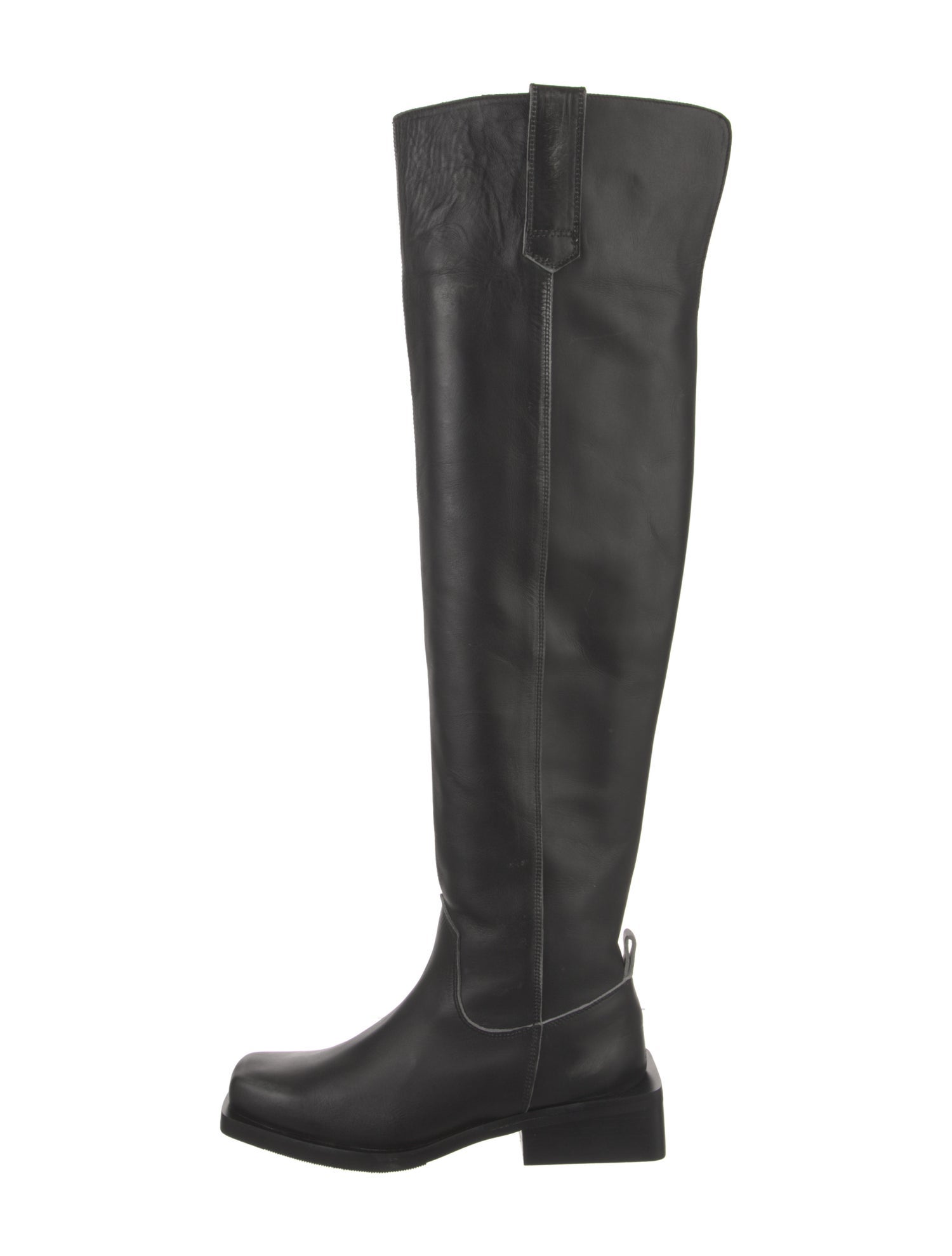 Ganni Leather Distressed Accents Riding Boots