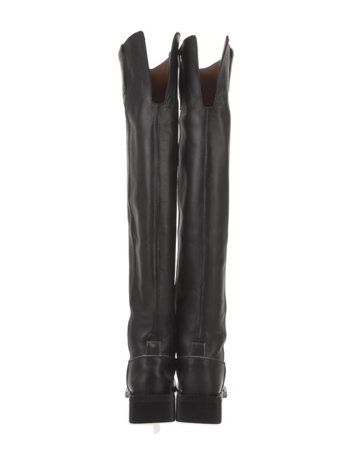 Ganni Leather Distressed Accents Riding Boots