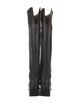 Ganni Leather Distressed Accents Riding Boots