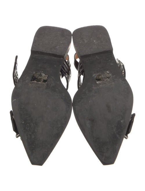 Ganni Leather Eyelet Trim Slingback Flats