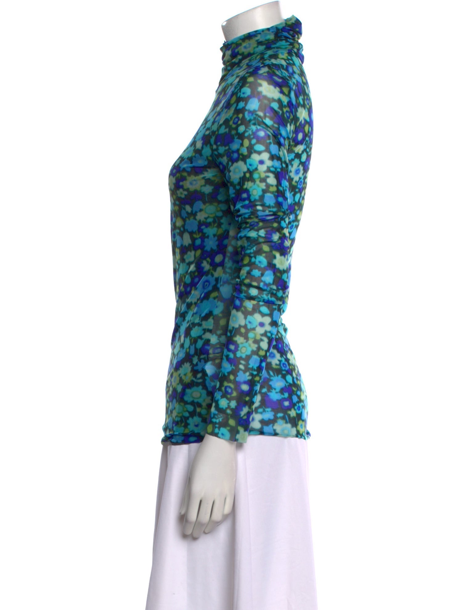 Ganni Floral Print Mock Neck Top w/ Tags