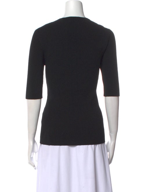 Ganni Square Neckline Three-Quarter Sleeve Top