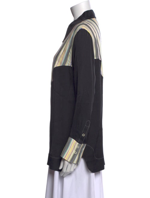 Ganni Printed Long Sleeve Button-Up Top