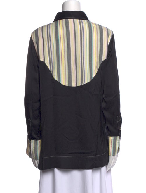 Ganni Printed Long Sleeve Button-Up Top