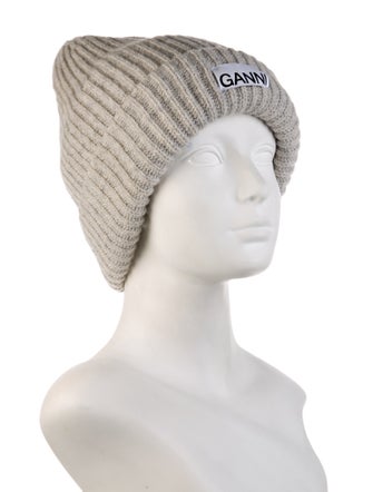 Ganni Wool Blend Knit Beanie