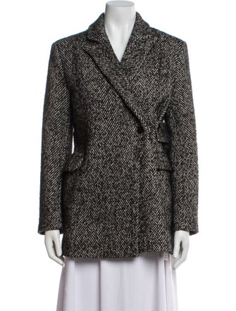Ganni Tweed Pattern Peacoat