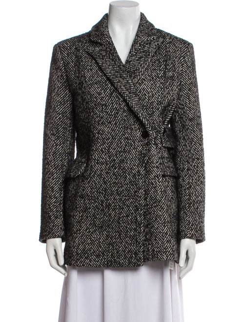 Ganni Tweed Pattern Peacoat