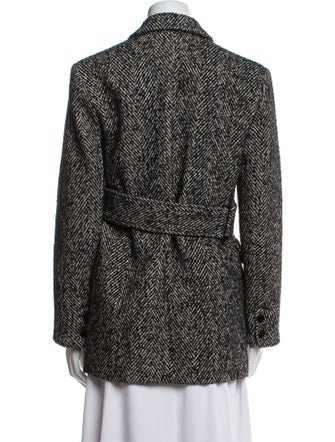 Ganni Tweed Pattern Peacoat
