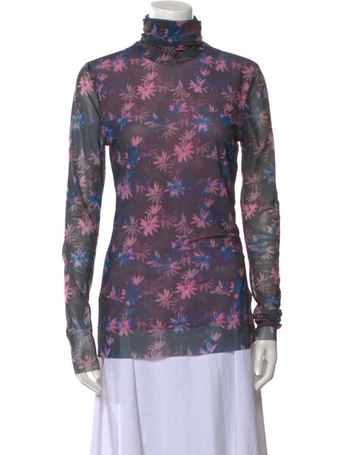 Ganni Printed Turtleneck Top