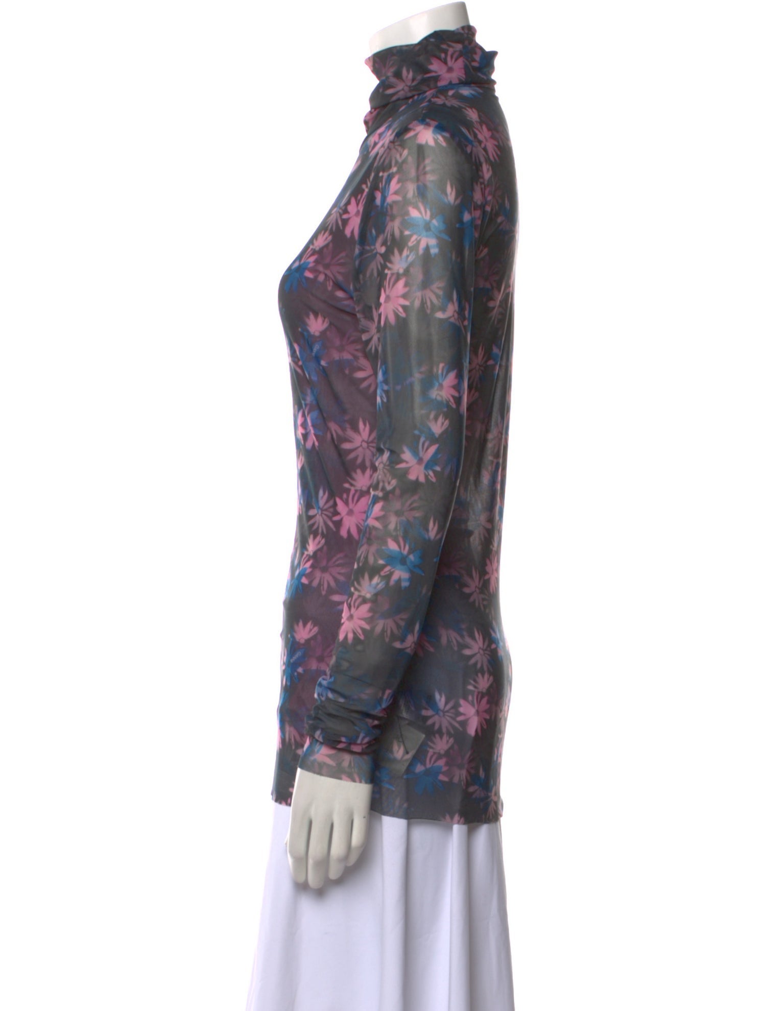 Ganni Printed Turtleneck Top