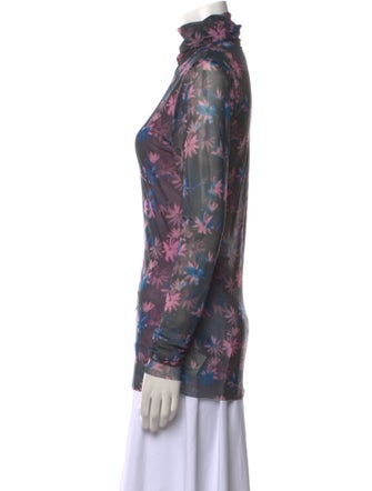 Ganni Printed Turtleneck Top