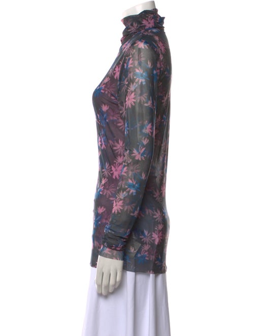 Ganni Printed Turtleneck Top