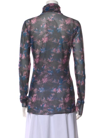 Ganni Printed Turtleneck Top