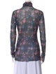 Ganni Printed Turtleneck Top