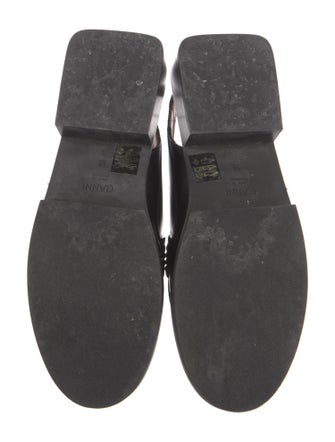 Ganni Leather Crystal Embellishments Slingback Flats