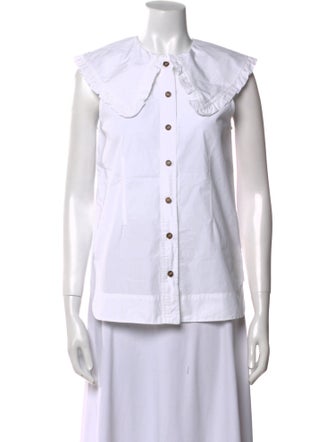 Ganni Sleeveless Button-Up Top