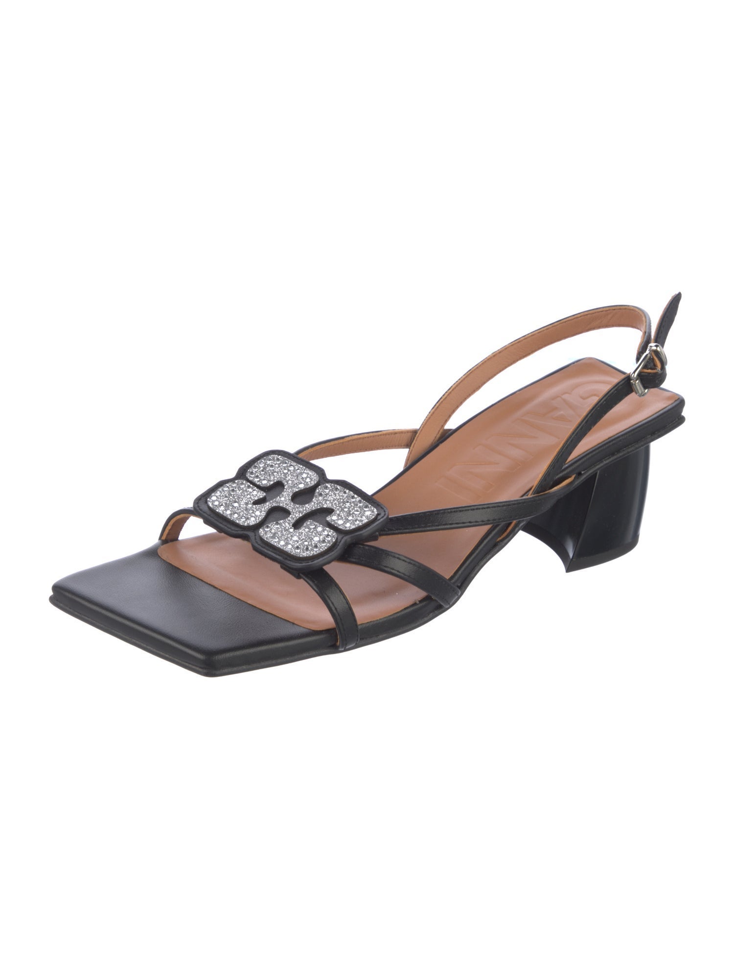 Ganni Leather Slingback Sandals