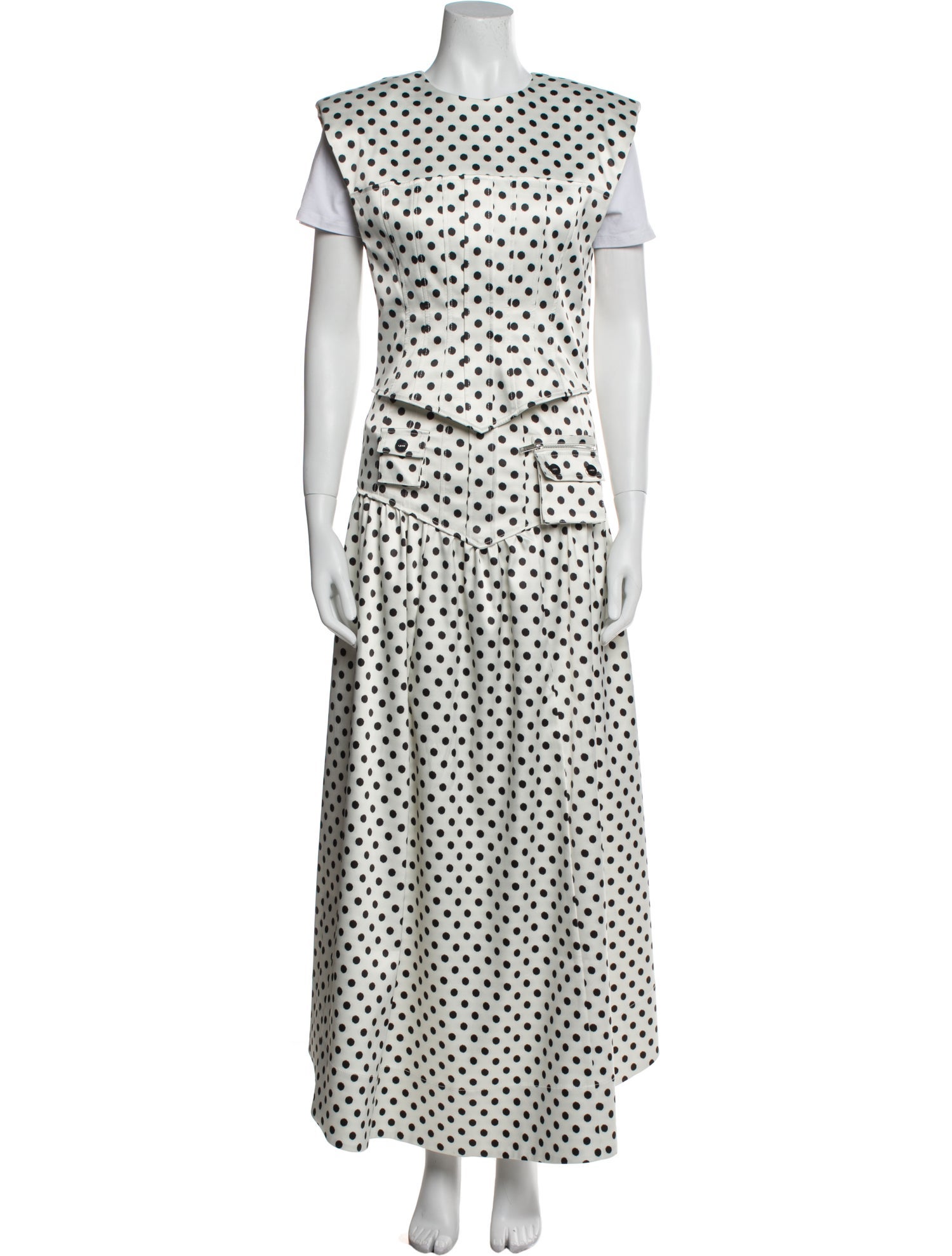 Ganni Polka Dot Print Skirt Set