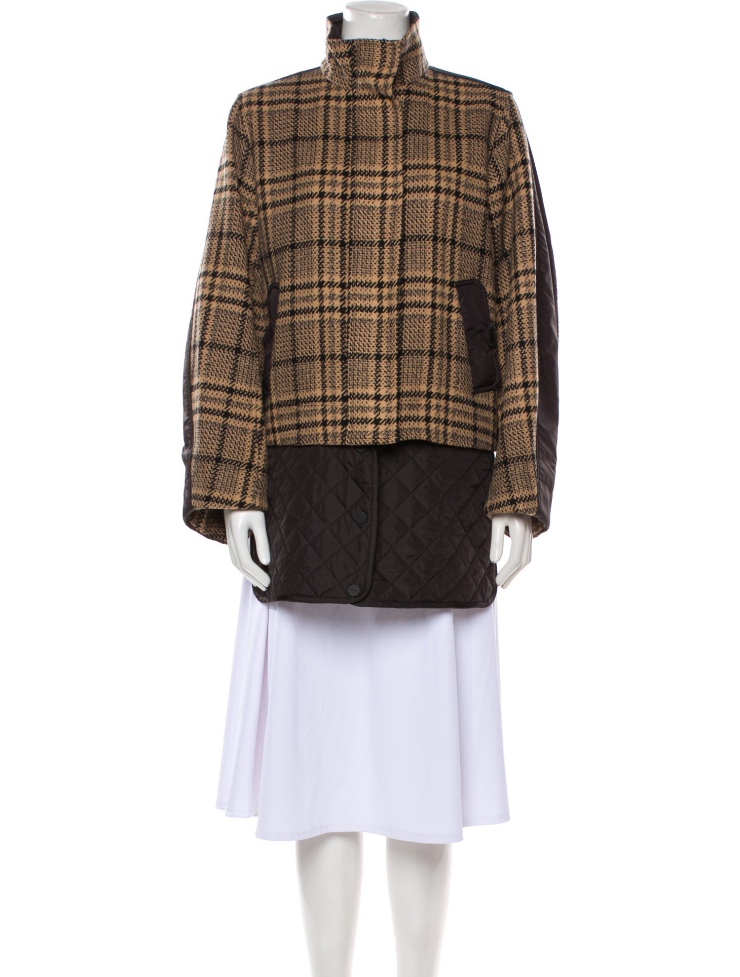 Ganni Wool Plaid Print Jacket