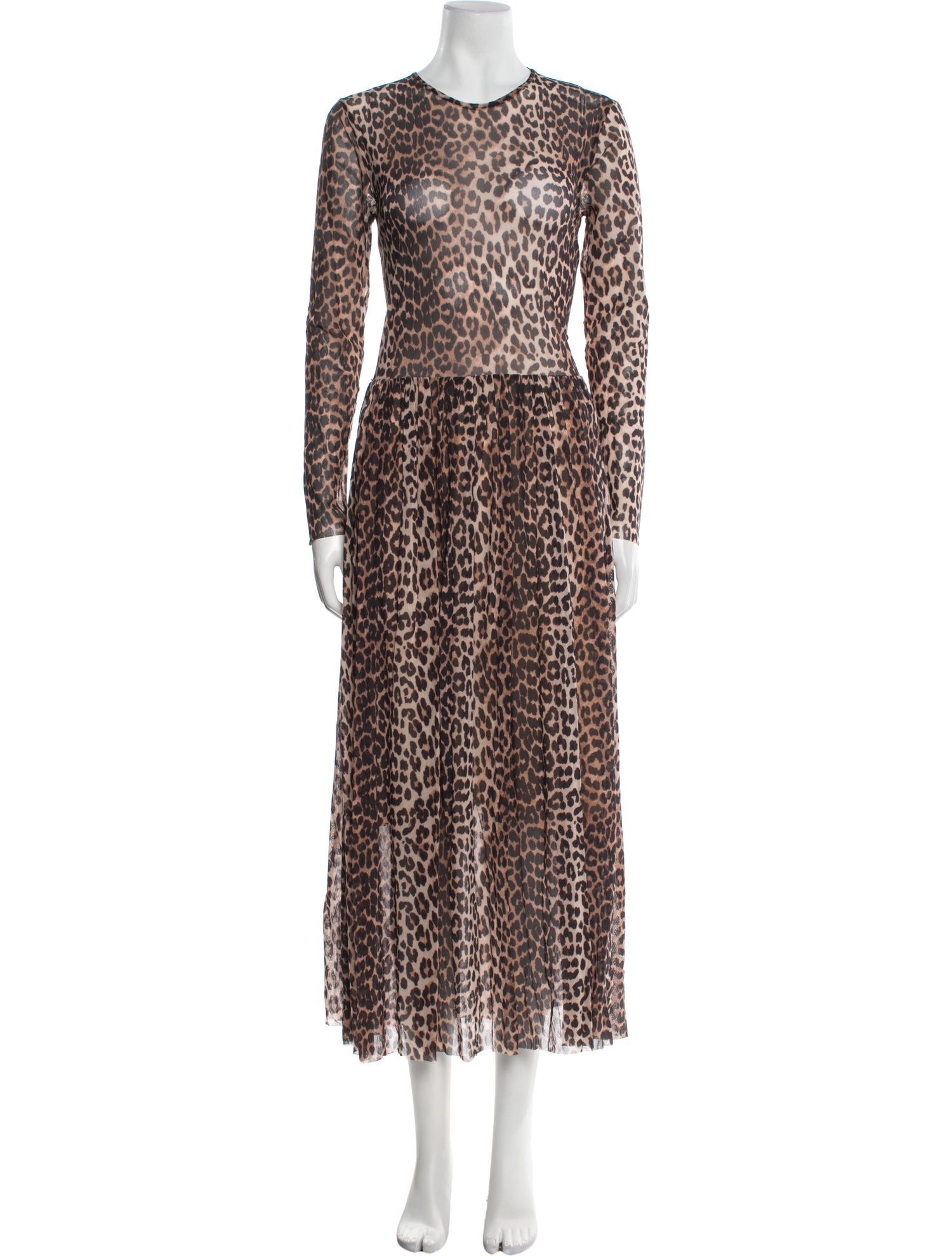 Ganni Animal Print Long Dress