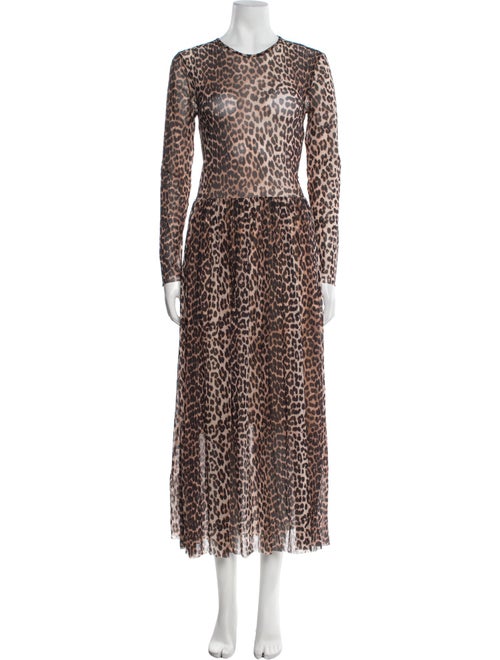 Ganni Animal Print Long Dress