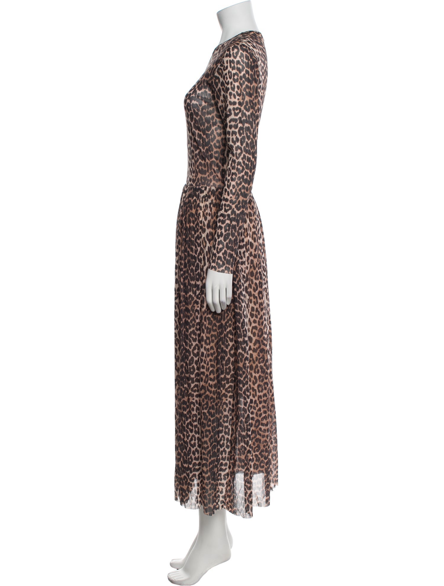 Ganni Animal Print Long Dress