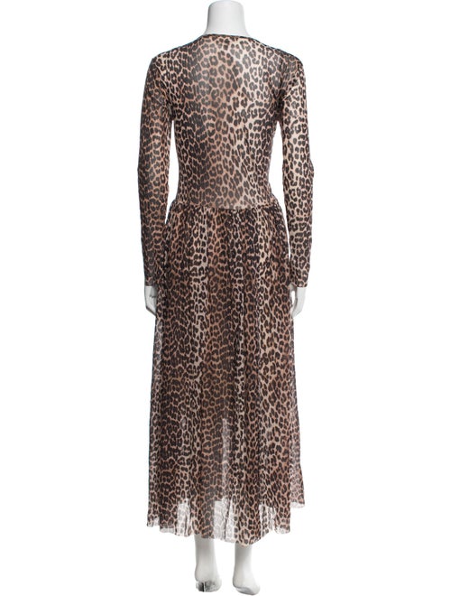 Ganni Animal Print Long Dress