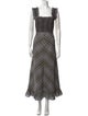 Ganni Plaid Print Long Dress