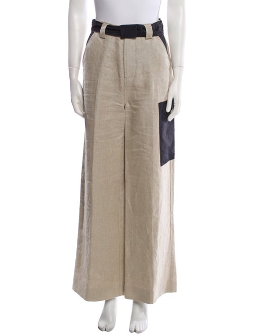 Ganni Linen Wide Leg Pants