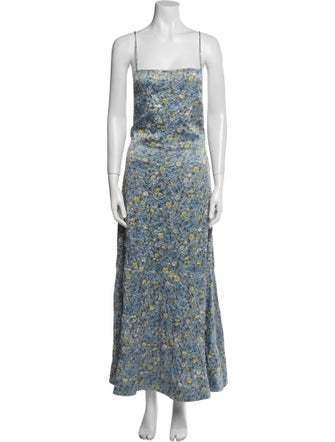Ganni Floral Print Long Dress