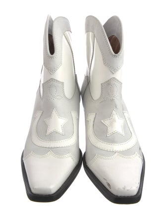 Ganni Leather Western Boots