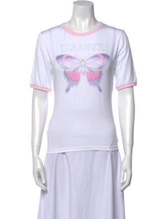 Ganni Graphic Print Crew Neck T-Shirt