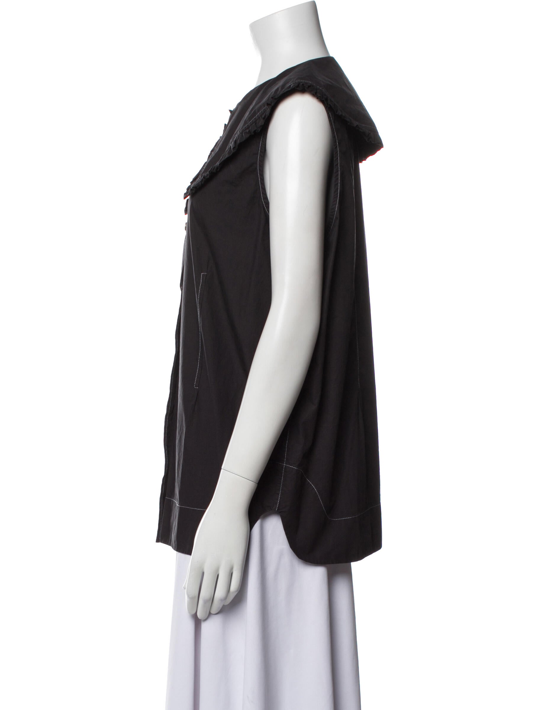Ganni Crew Neck Sleeveless Blouse