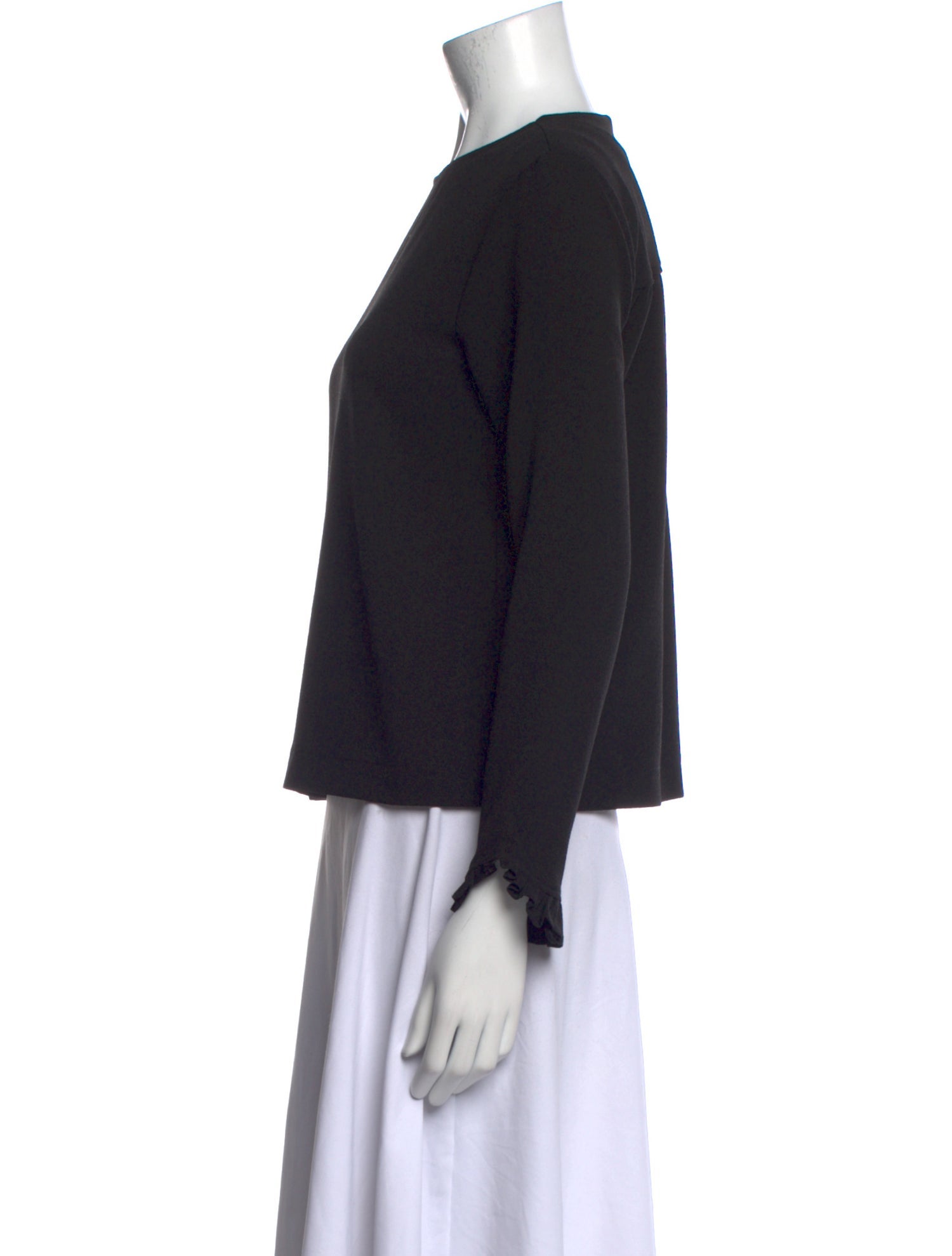 Ganni Crew Neck Long Sleeve Top