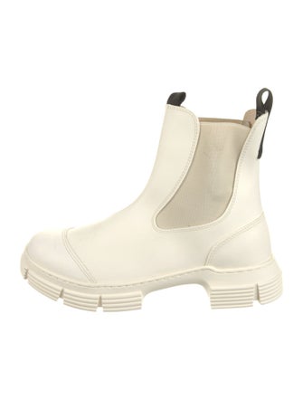 Ganni Rubber Grosgrain Trim Rain Boots
