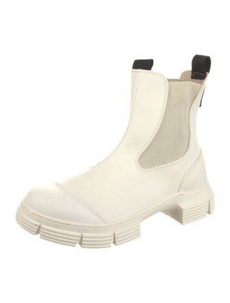 Ganni Rubber Grosgrain Trim Rain Boots