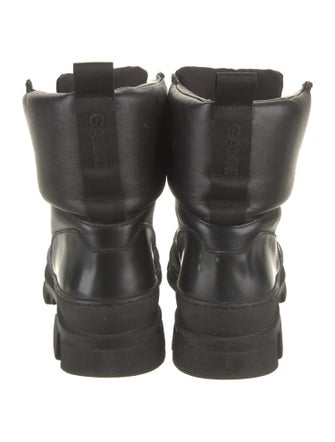 Ganni Leather Combat Boots