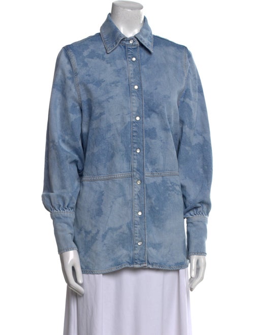 Ganni Long Sleeve Button-Up Top